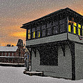 morning snow over the Historic Railroad Tower
